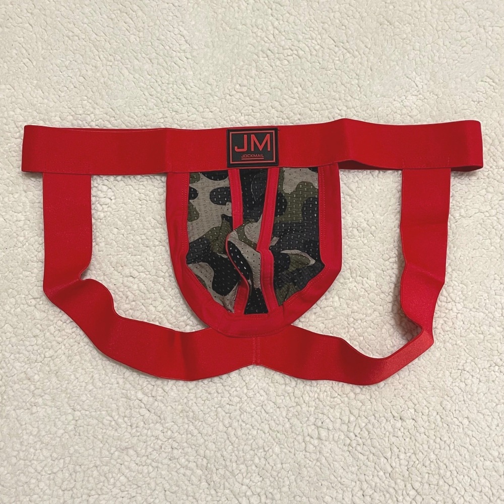 Jockmail XL (32-34) Mens Camo Mesh Jockstrap Red Athletic Underwear JM233 NEW - Picture 4 of 9
